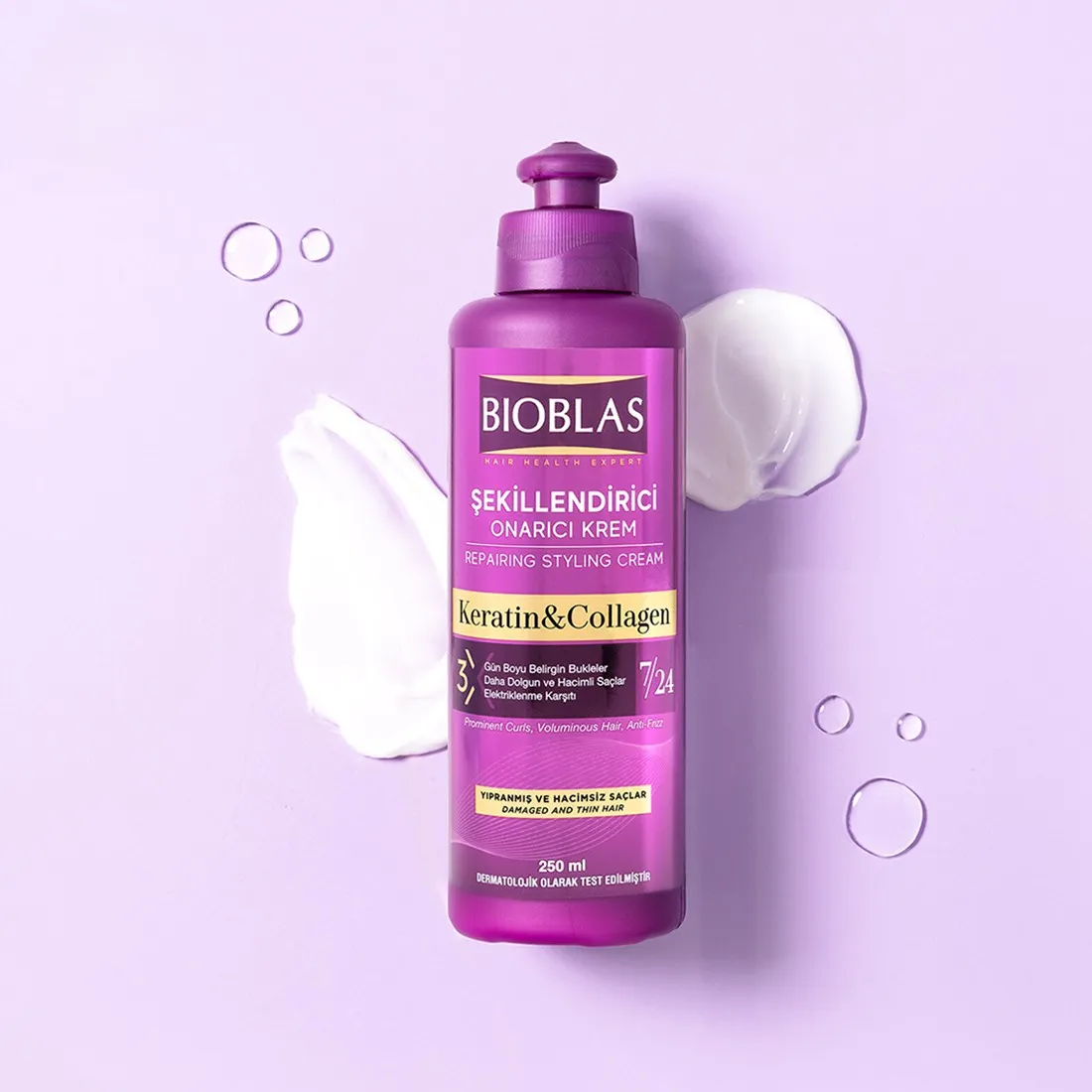 خرید و قیمت كرم مو بعد حمام كلاژن بيوبلاس Bioblas Repairing Styling Cream Keratin & Collagen