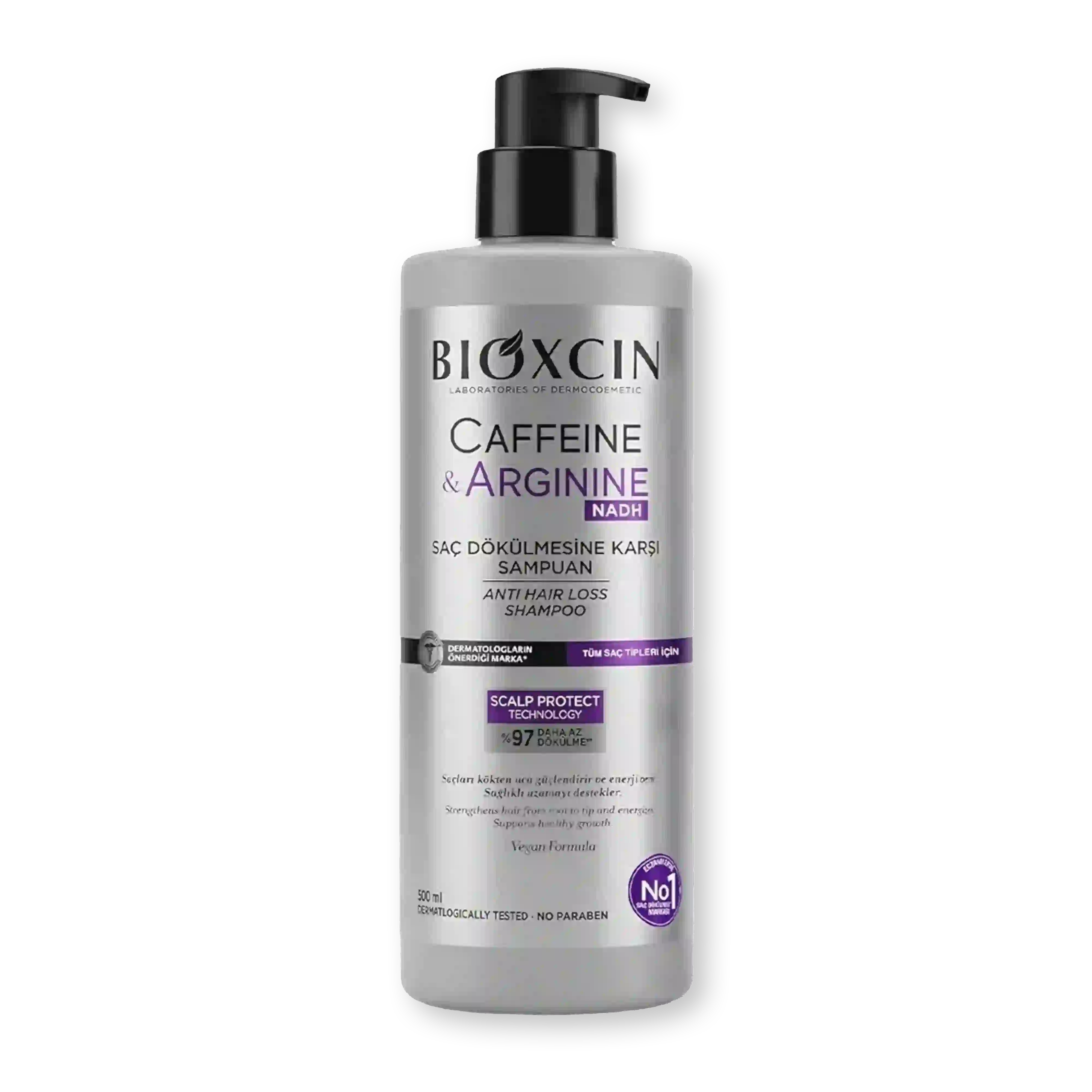 خرید و قیمت شامپو ضد ريزش كافئين و آرگان بيوكسين Bioxcin Caffeine & Argan Shampoo For Hair loss 500ml