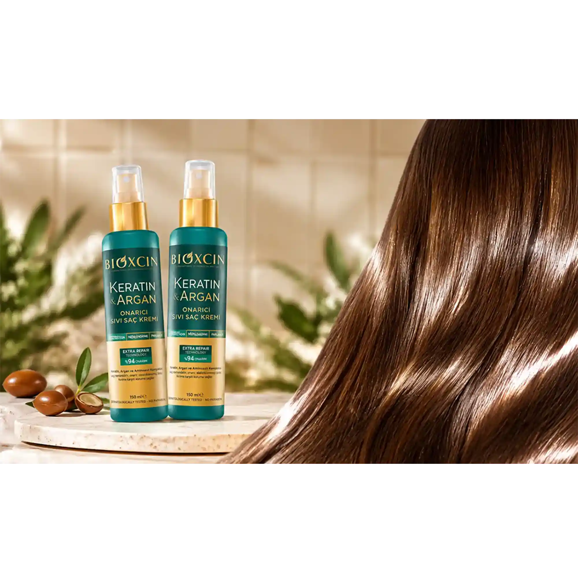خرید و قیمت اسپری دو فاز كراتين بيوكسين Bioxcin Keratin & Argan Liquid Hair Conditioner 150ml