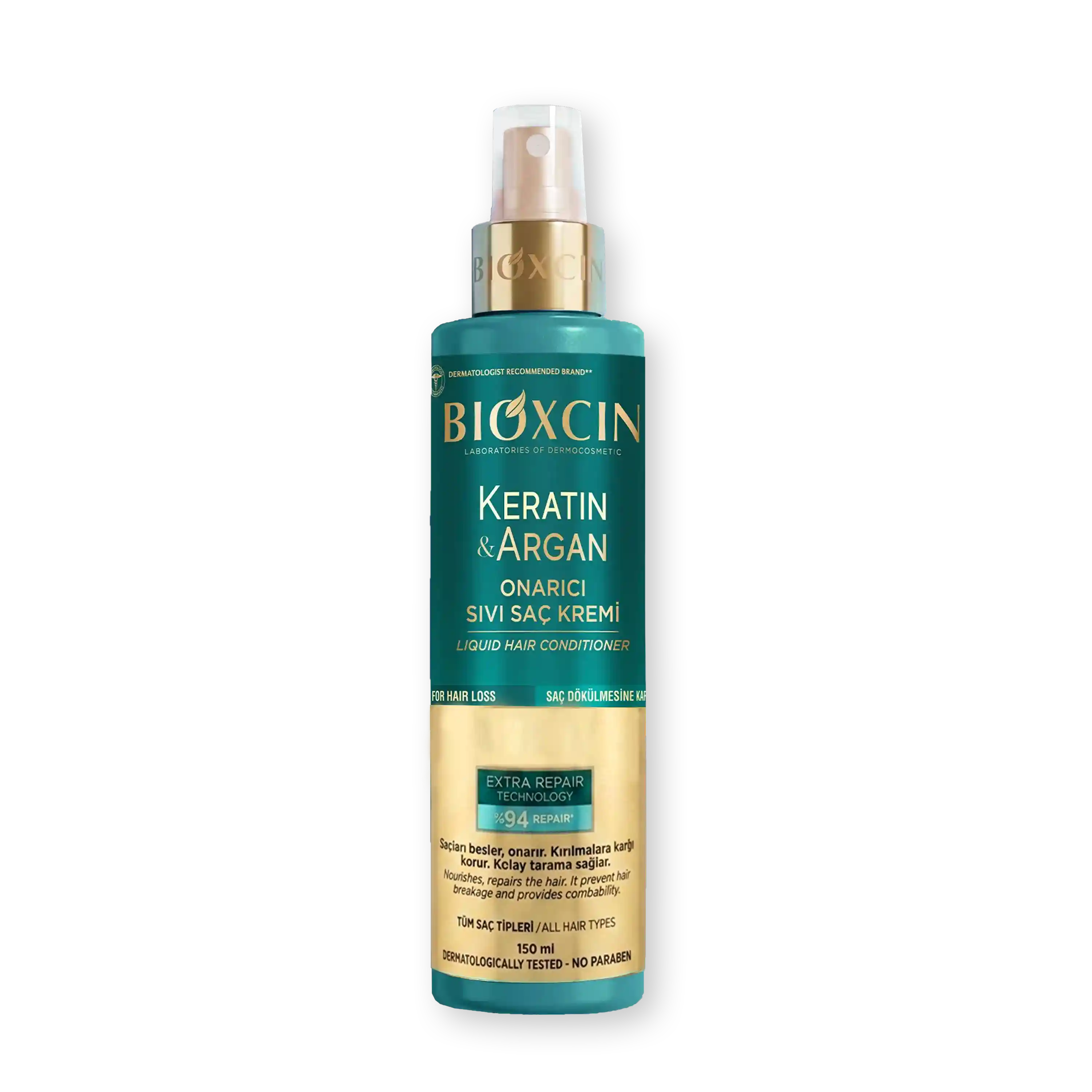 خرید و قیمت اسپری دو فاز كراتين بيوكسين Bioxcin Keratin & Argan Liquid Hair Conditioner 150ml