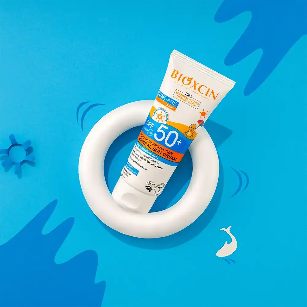 خرید و قیمت كرم ضد آفتاب آبرسان كودک بيوكسين Bioxcin Mineral Sun Cream Baby 100ml