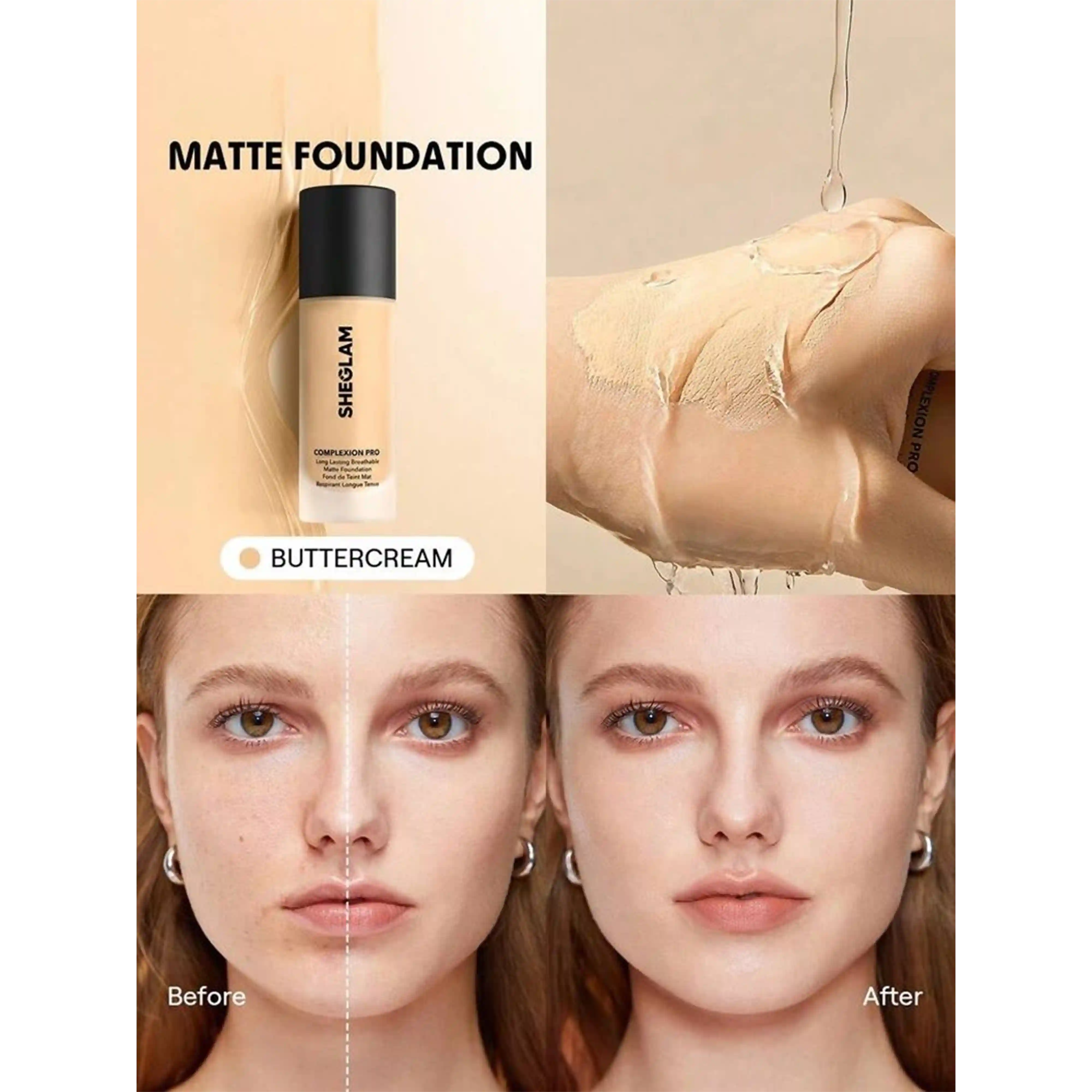 خرید و قیمت كرم پودر تنفس پذير شيگلم Sheglam Complexion Pro Long Lasting Breathable Matte Foundation
