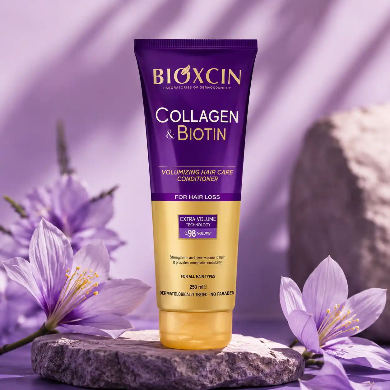 خرید و قیمت كرم موی كلاژن بيوكسين Bioxcin Collagen & Biotin Nourishing Hair Care Conditioner 250ml