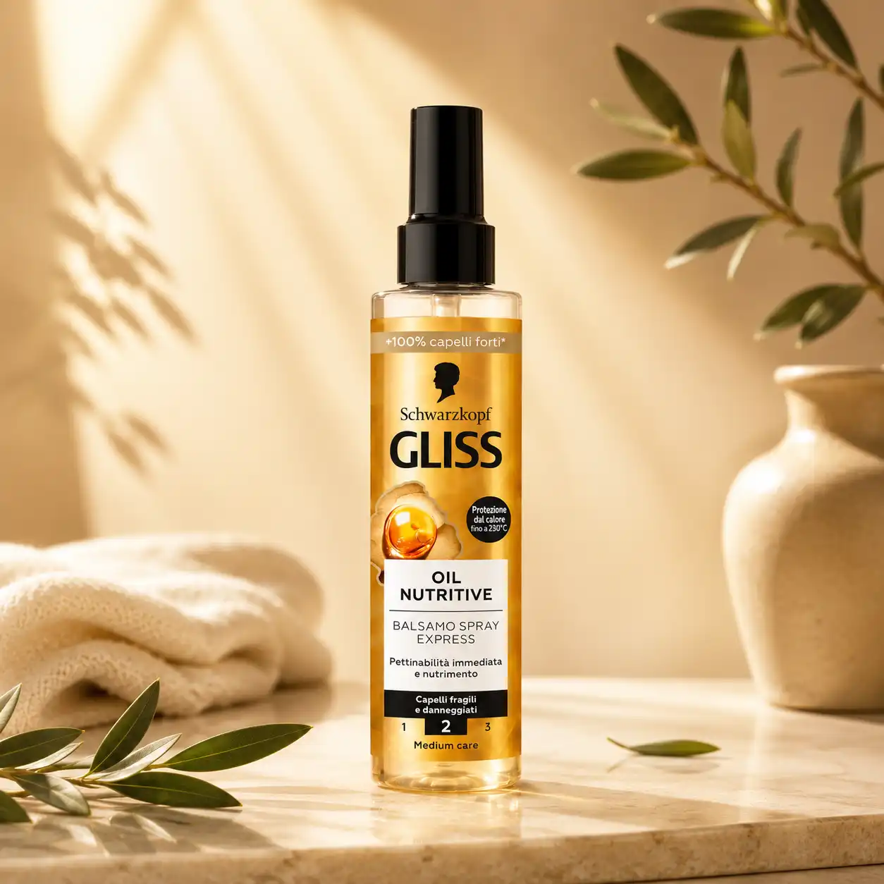 خرید و قیمت اسپری 2 فاز طلايی گليس Gliss Oil Nutritive 200ml