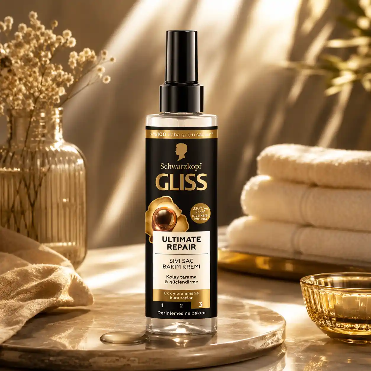 خرید و قیمت اسپری 2 فاز مشكی گليس Gliss Ultimate Repair 200ml