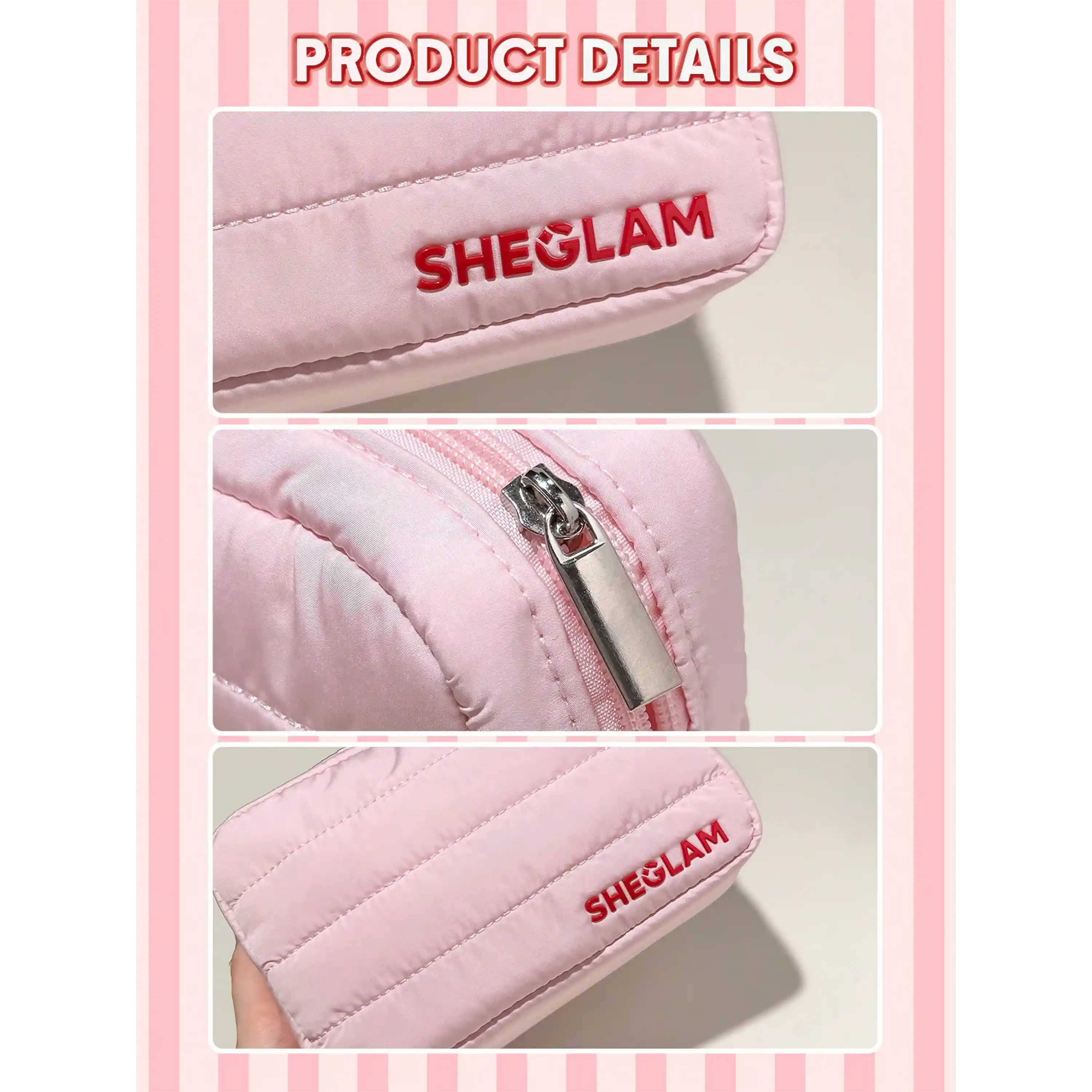 خرید و قیمت كيف لوازم آرايش صورتی شيگلم Sheglam Makeup Bag Trousse De Maquillage