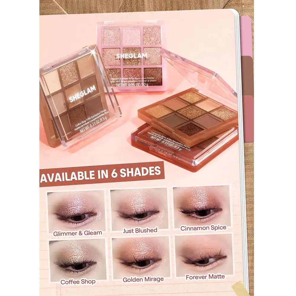 خرید و قیمت سايه 9 رنگ شيگلم Sheglam Spice 9-Pan Eyeshadow Palette Cinnamon