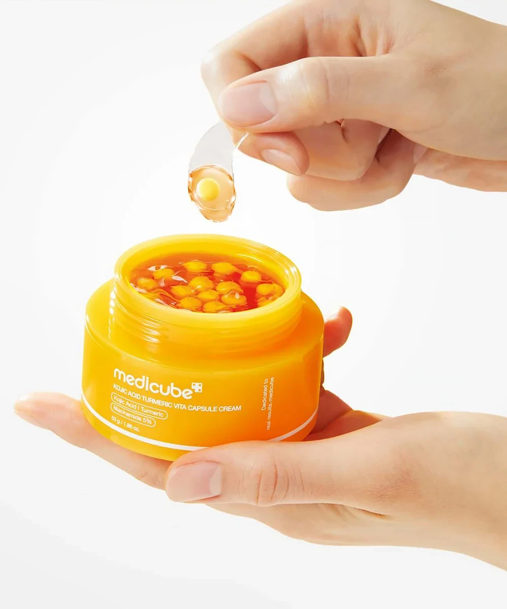 خرید و قیمت كرم كپسولی كوجيک اسيد مديكيوب Medicube Kojic Acid Turmeric Vita Capsue Cream
