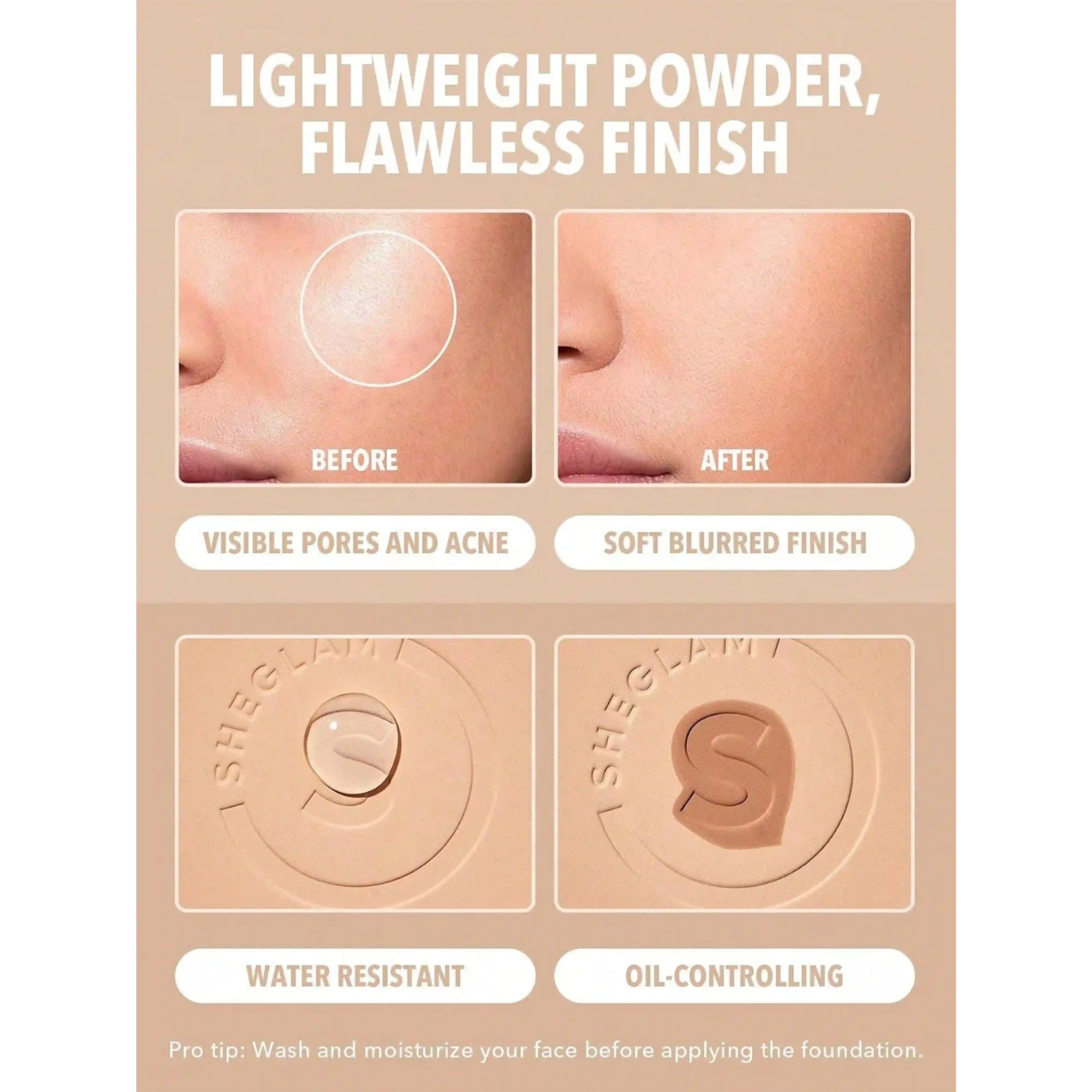 خرید و قیمت پنكک شيگلم Sheglam Skin-Focus High Coverage Powder Foundation