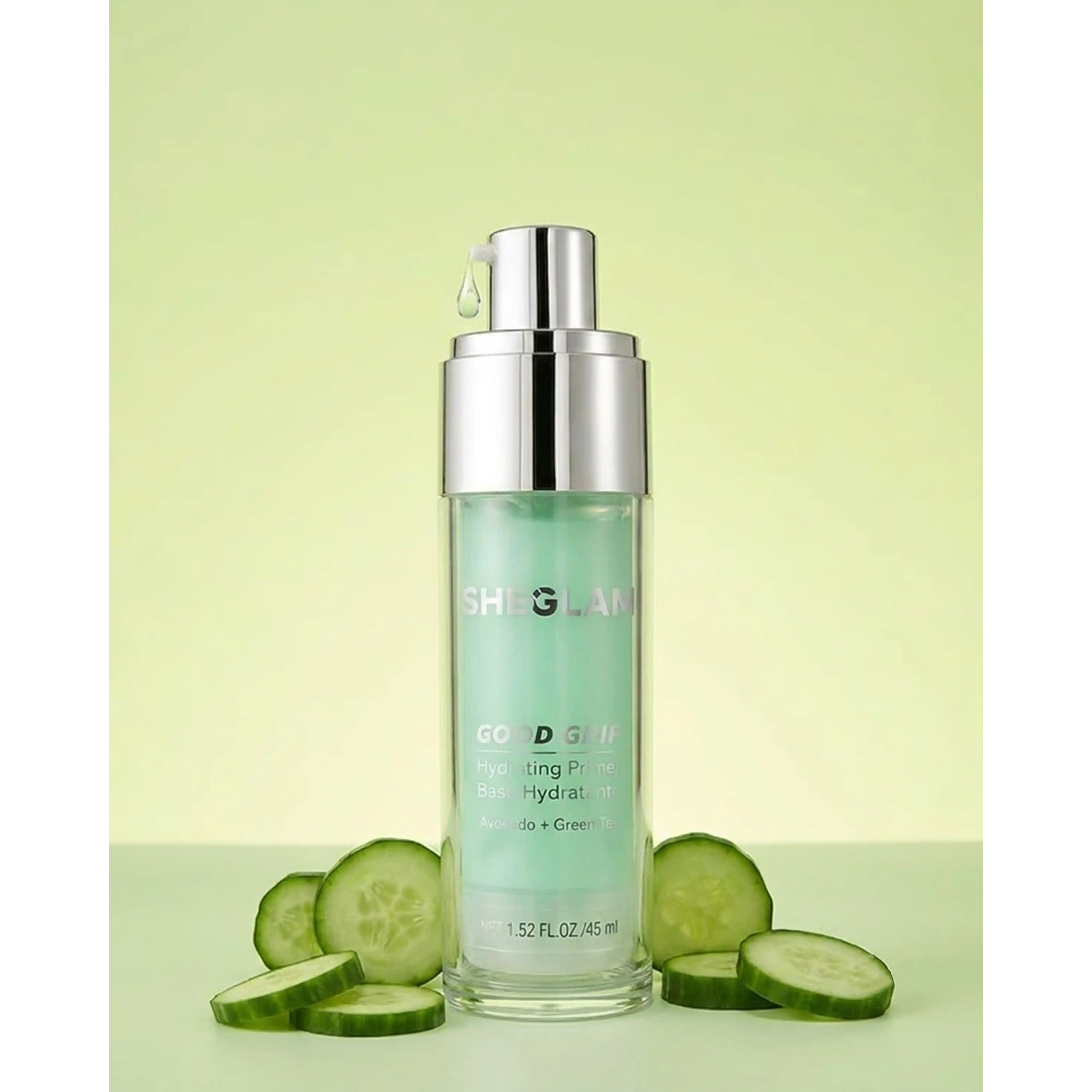 خرید و قیمت پرايمر پمپی شيگلم Sheglam Good Grip Hydrating Primer Green 45ml