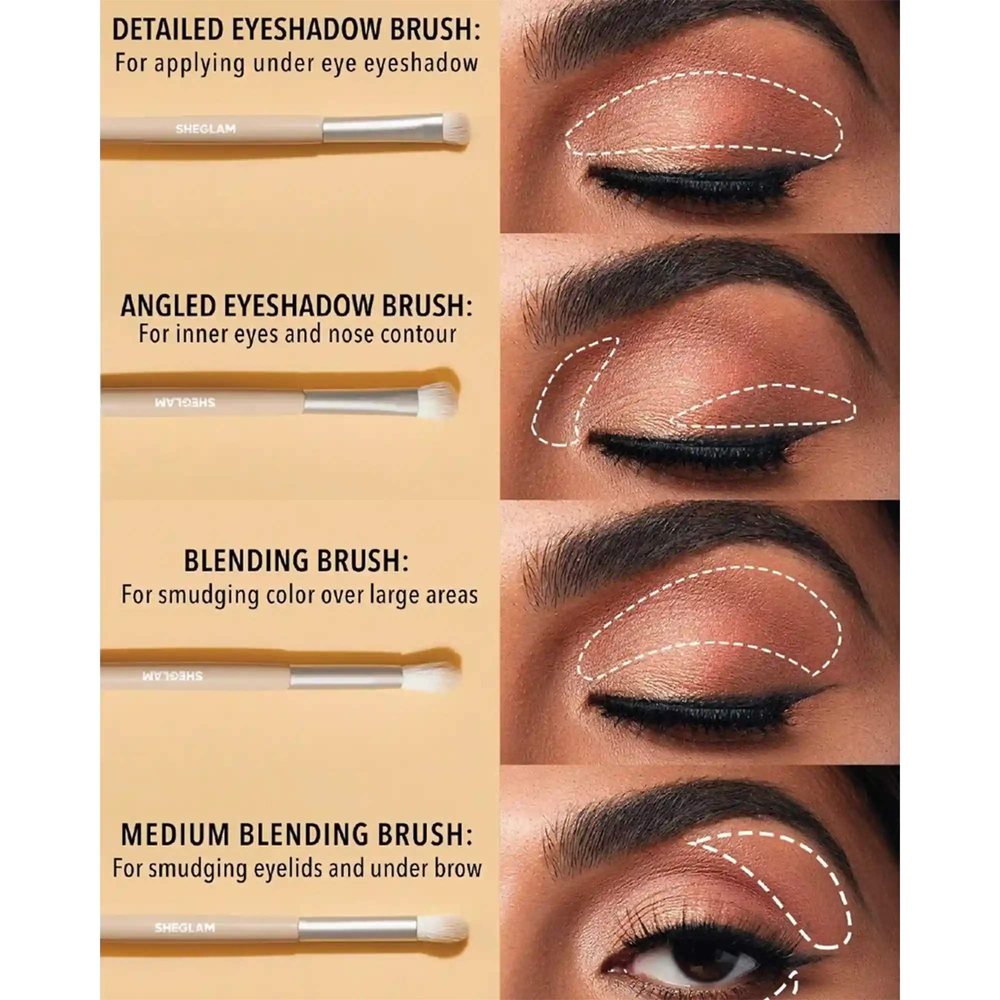 خرید و قیمت كيف براش چشم شيگلم Sheglam Glam 101 Eye Essentials Brush Set