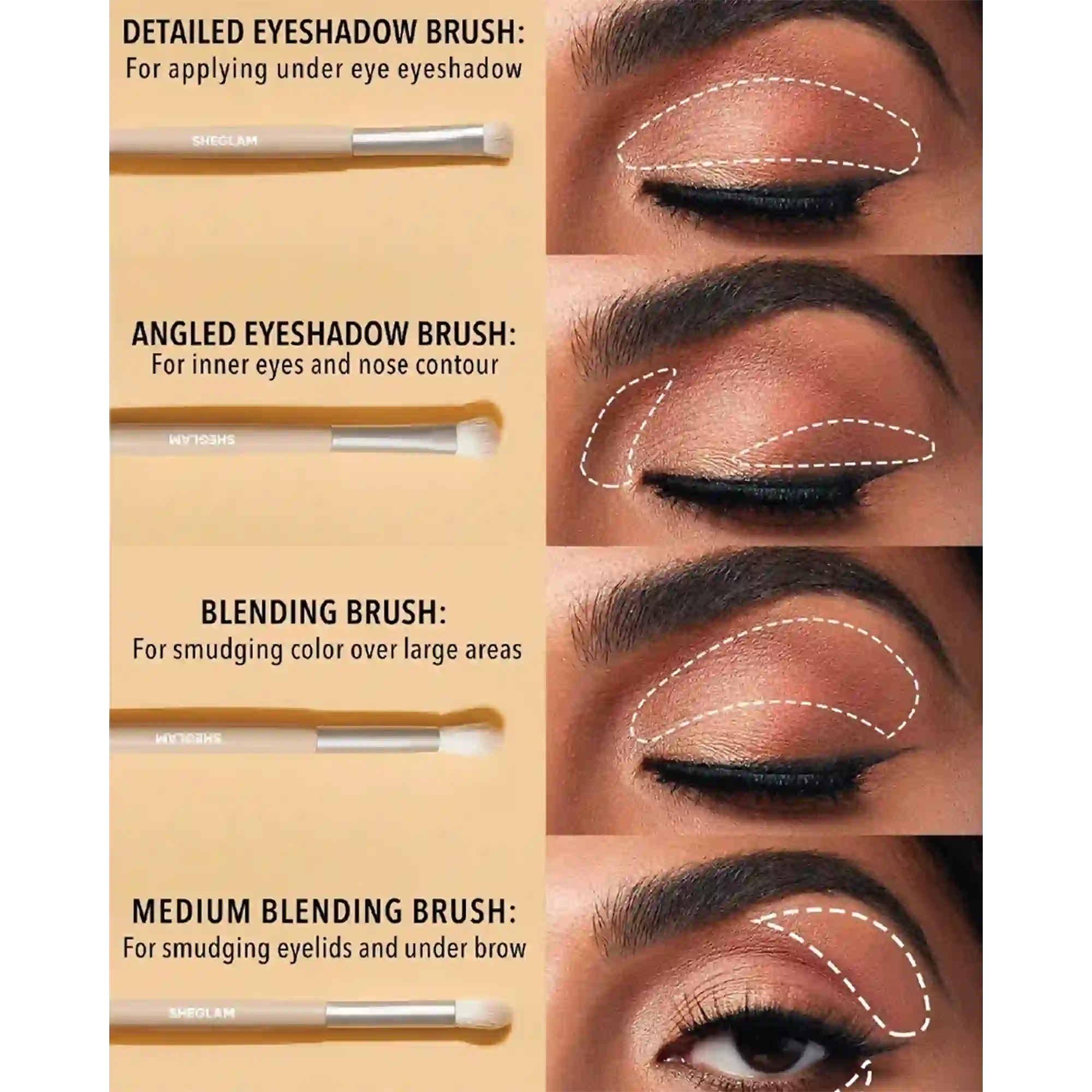 خرید و قیمت كيف براش چشم شيگلم Sheglam Glam 101 Eye Essentials Brush Set