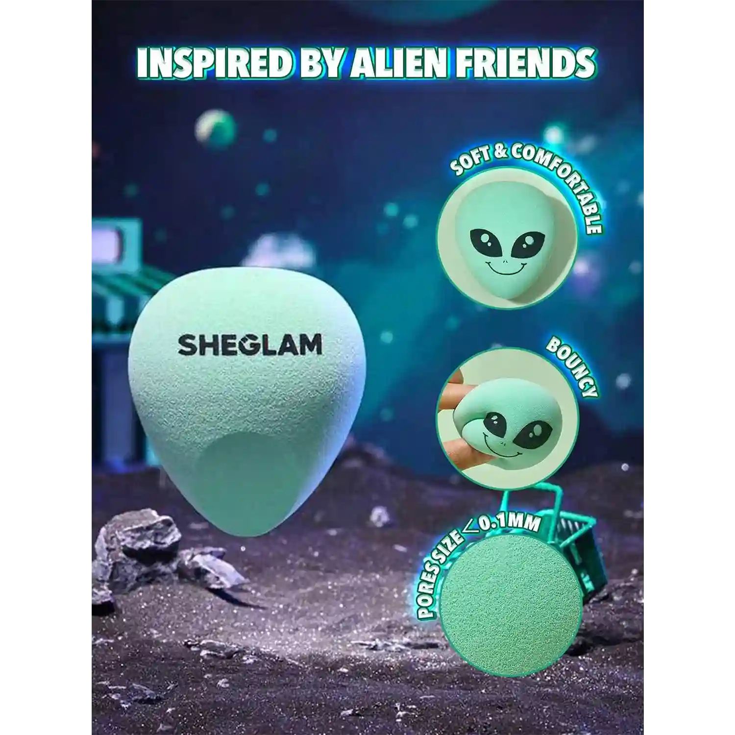 خرید و قیمت اسپانج اينتراستلار شيگلم Sheglam Interstellar Beauty Sponge 1pc