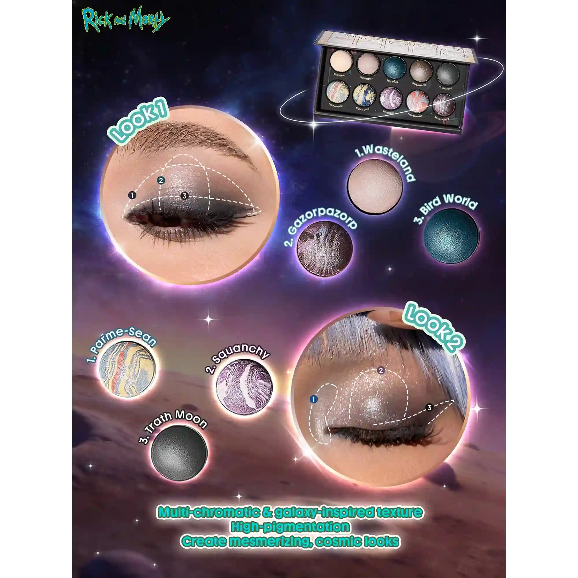 خرید و قیمت پالت سايه 10 رنگ  Sheglam Rick & Morty Palette