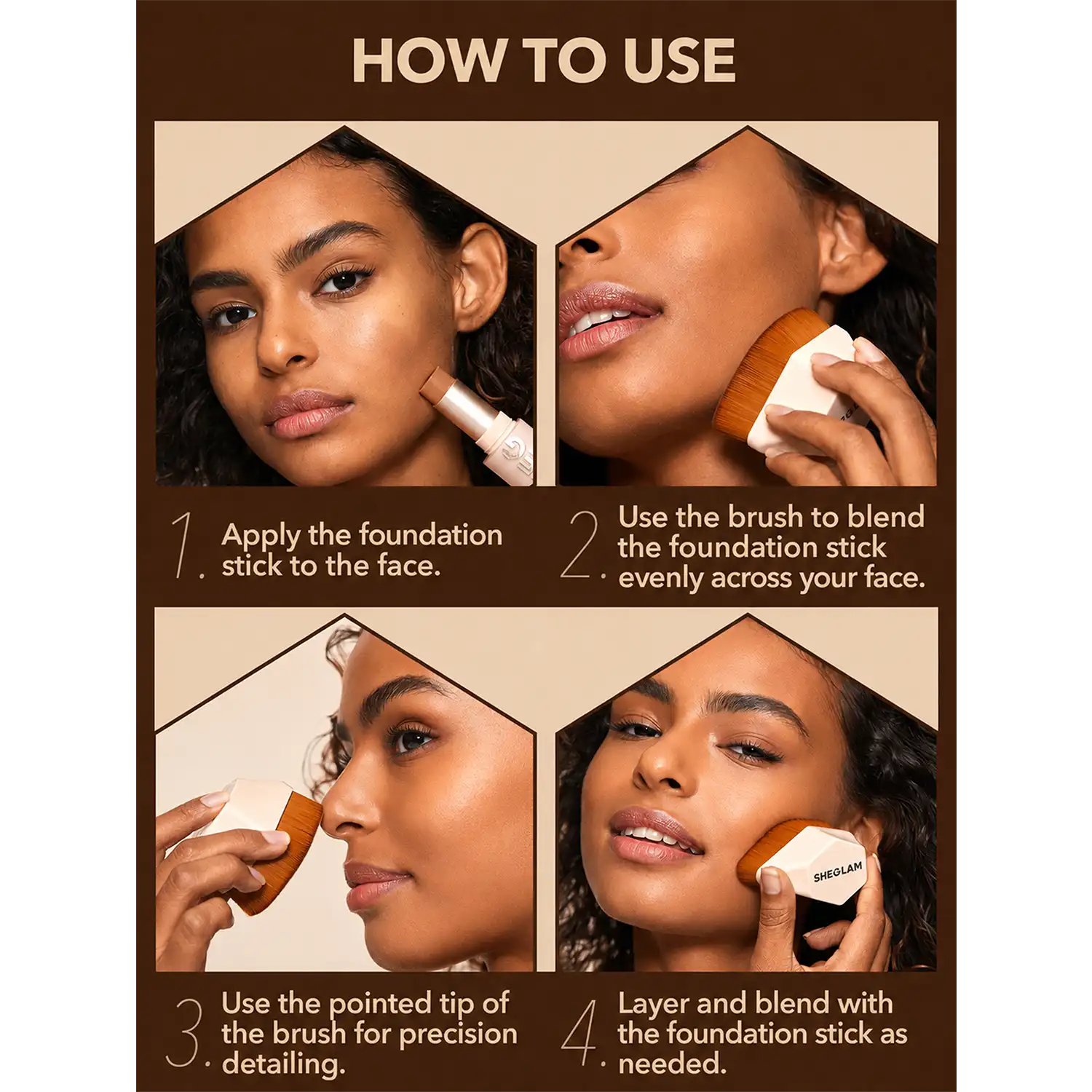 خرید و قیمت براش كرم پودر مگنتی شيگلم Sheglam Skin Magnet Foundation Brush