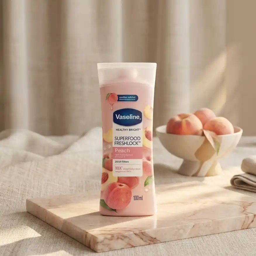 خرید و قیمت اسنس هلو وازلين Vaseline Superfood Freshlock peach 100ml