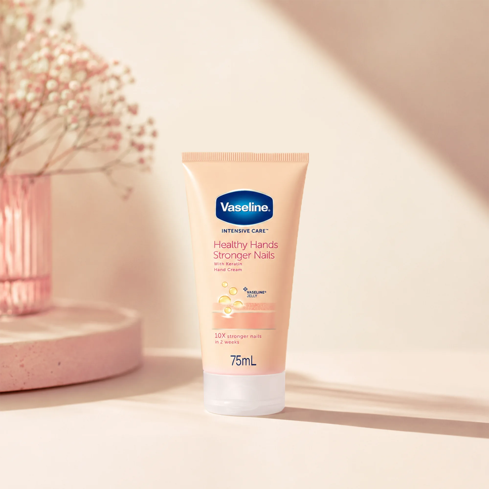 خرید و قیمت كرم دست وازلين Vaseline Healthy Hands Stronger Nails Hand Cream 75ml