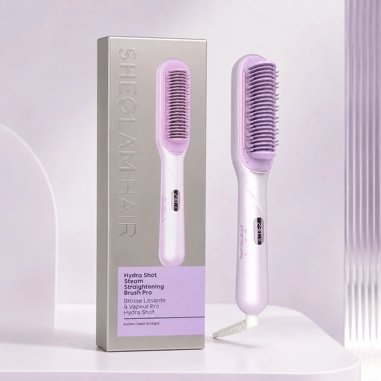خرید و قیمت برس حرارتی صاف كننده بخار پرو شيگلم Sheglam Straightening brush pro