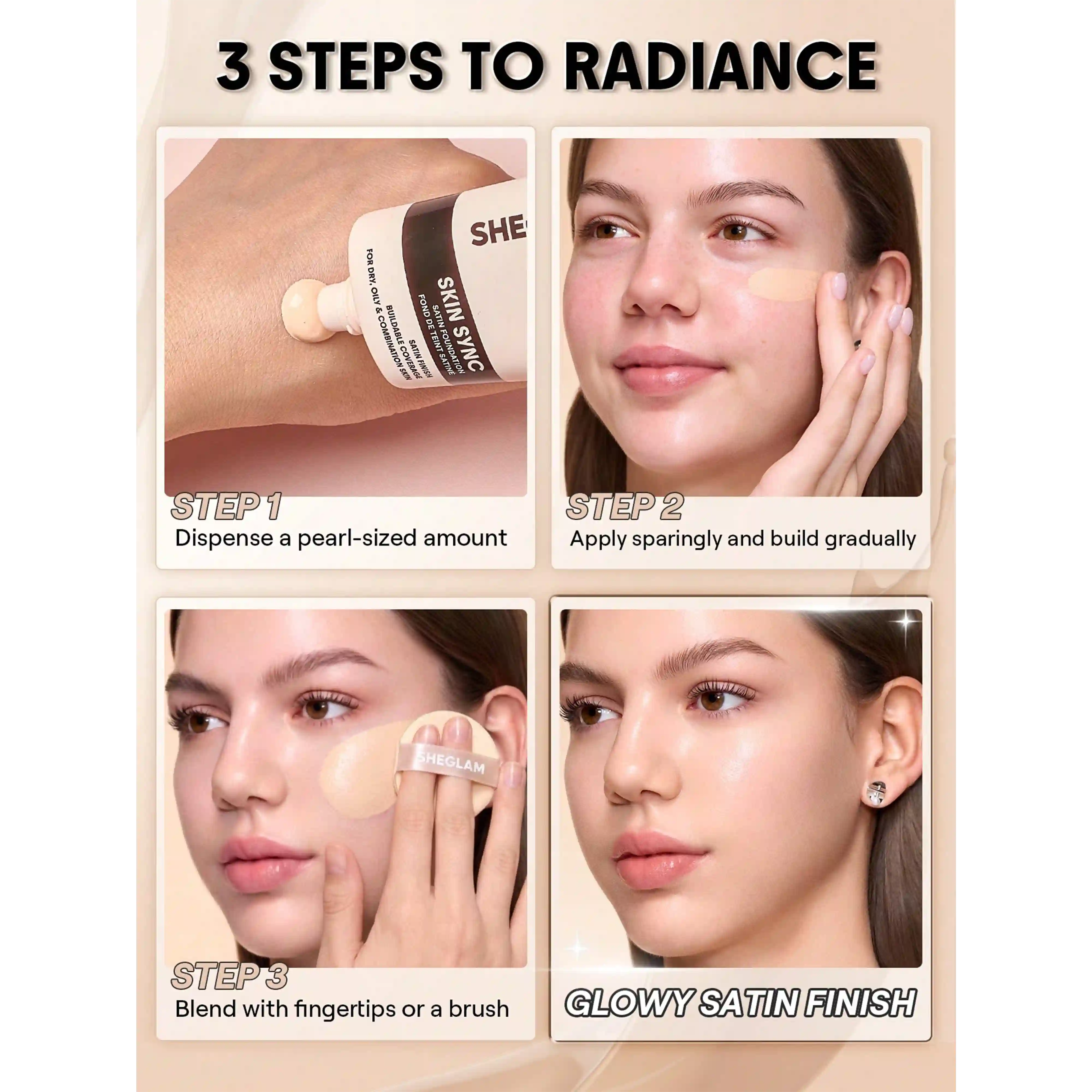 خرید و قیمت كرم پودر شيگلم Sheglam Skin Sync Satin Foundation