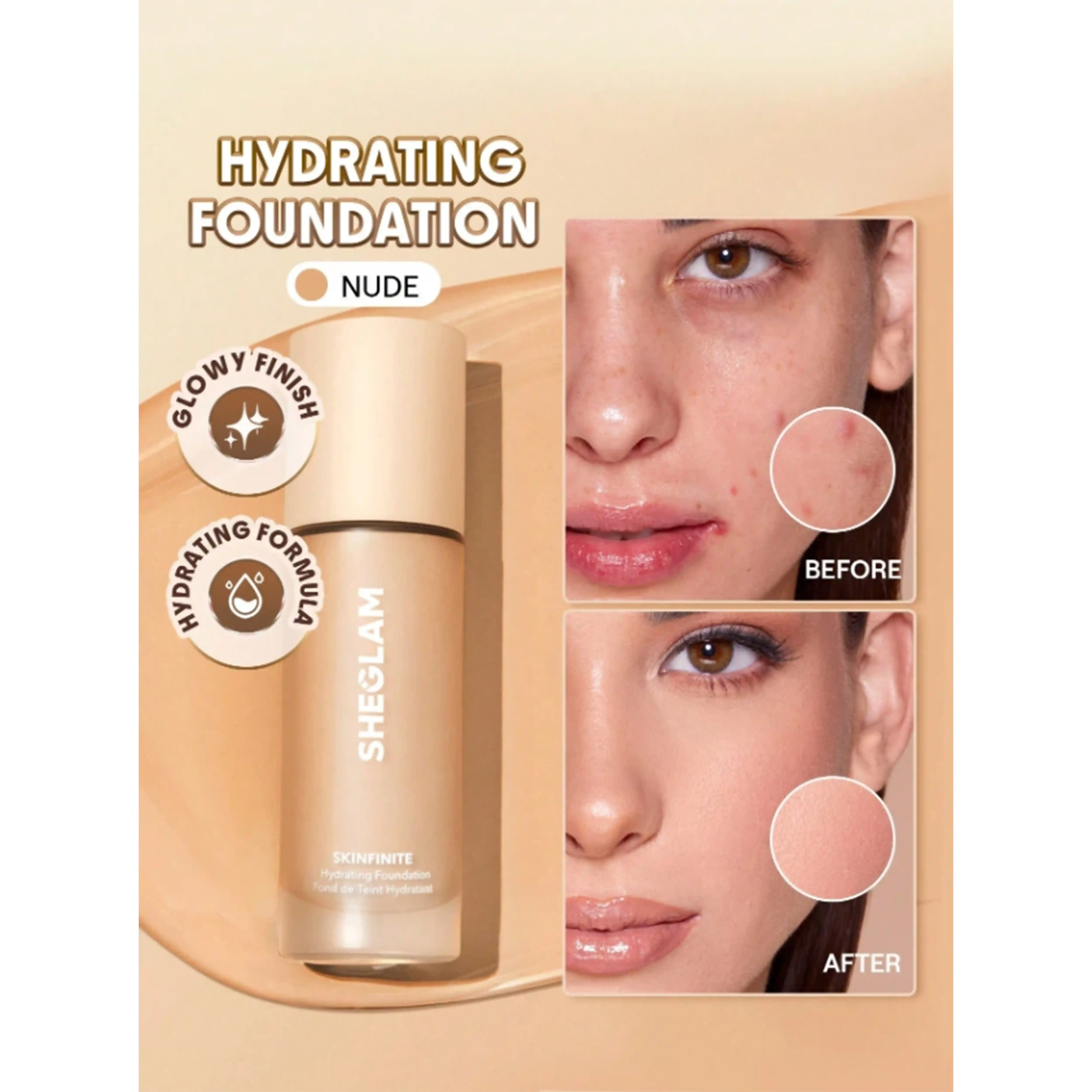 خرید و قیمت كرم پودر آبرسان شيگلم Sheglam Skinfinite Hydrating Foundation