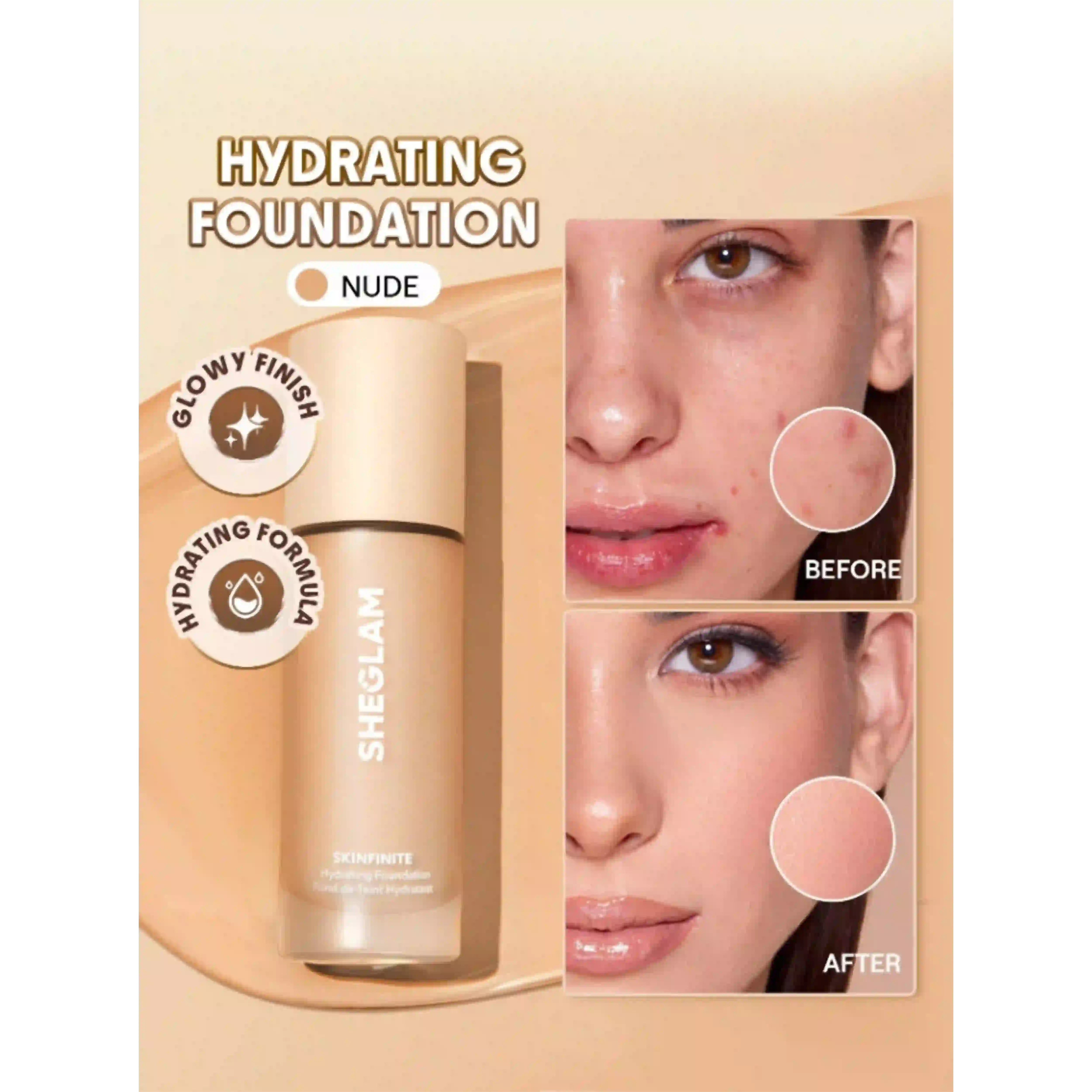 خرید و قیمت كرم پودر آبرسان شيگلم Sheglam Skinfinite Hydrating Foundation