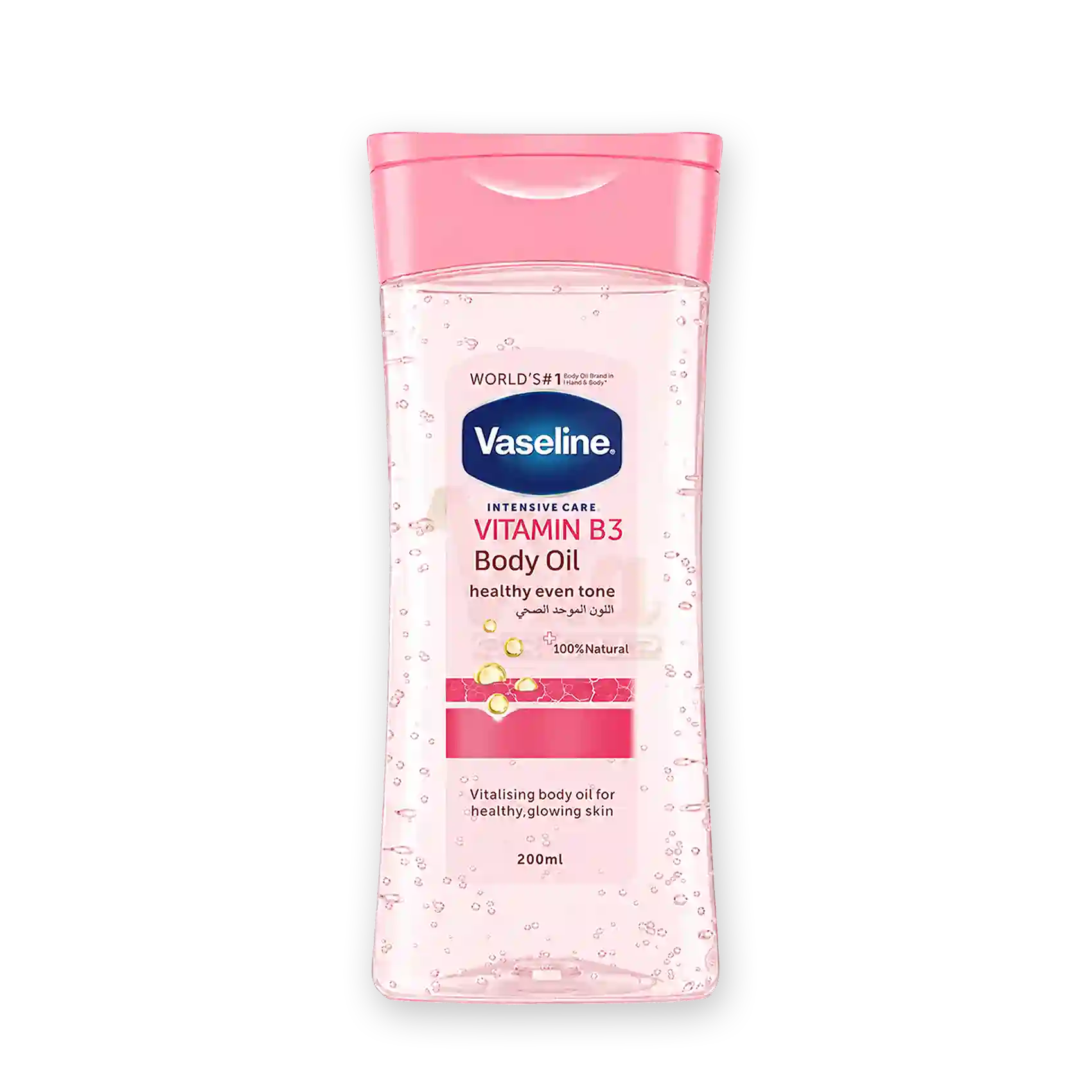خرید و قیمت روغن بدن صورتی وازلين Vaseline Vitamin B3 Body Oil 200ml